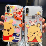 Cute Winnie Bear Phone Case For Apple iPhone 11 Pro X XS Max XR Soft TPU Back Cover for iPhone 7 8 Plus Cute Lovely Clear Case