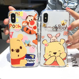 Cute Winnie Bear Phone Case For Apple iPhone 11 Pro X XS Max XR Soft TPU Back Cover for iPhone 7 8 Plus Cute Lovely Clear Case