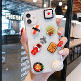 3D Food Cute Glitter Phone Case Cover For Apple iPhone 11 Pro X XS Max XR Soft TPU Back Cover for iPhone 7 8 Plus Cute Lovely Clear Case