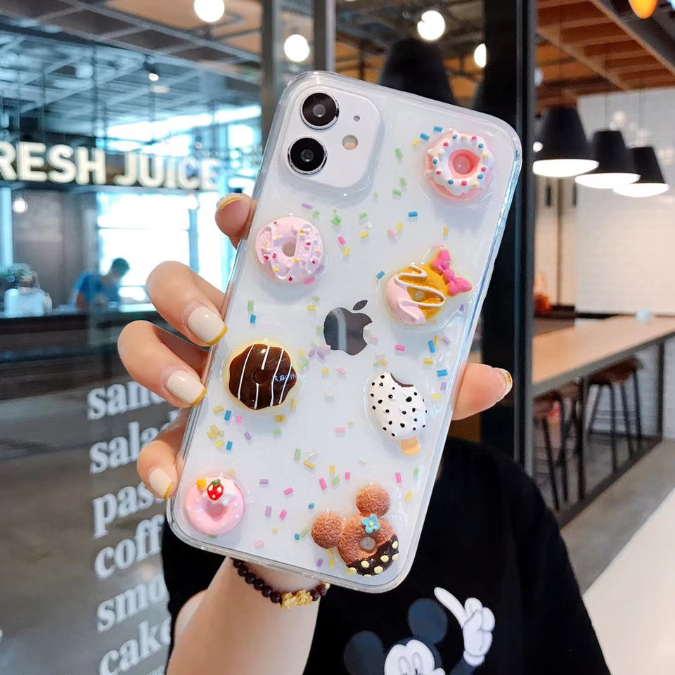 3D Food Cute Glitter Phone Case Cover For Apple iPhone 11 Pro X XS Max XR Soft TPU Back Cover for iPhone 7 8 Plus Cute Lovely Clear Case