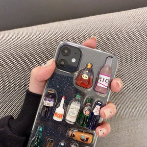 3D Bar Bear Drinks Bottle Phone Case Cover For Apple iPhone 11 Pro X XS Max XR Soft TPU Back Cover for iPhone 7 8 Plus Cute Lovely Clear Case