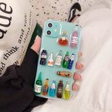 3D Bar Bear Drinks Bottle Phone Case Cover For Apple iPhone 11 Pro X XS Max XR Soft TPU Back Cover for iPhone 7 8 Plus Cute Lovely Clear Case