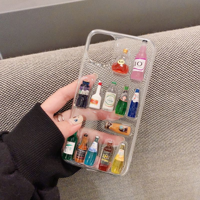 3D Bar Bear Drinks Bottle Phone Case Cover For Apple iPhone 11 Pro X XS Max XR Soft TPU Back Cover for iPhone 7 8 Plus Cute Lovely Clear Case