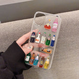 3D Bar Bear Drinks Bottle Phone Case Cover For Apple iPhone 11 Pro X XS Max XR Soft TPU Back Cover for iPhone 7 8 Plus Cute Lovely Clear Case