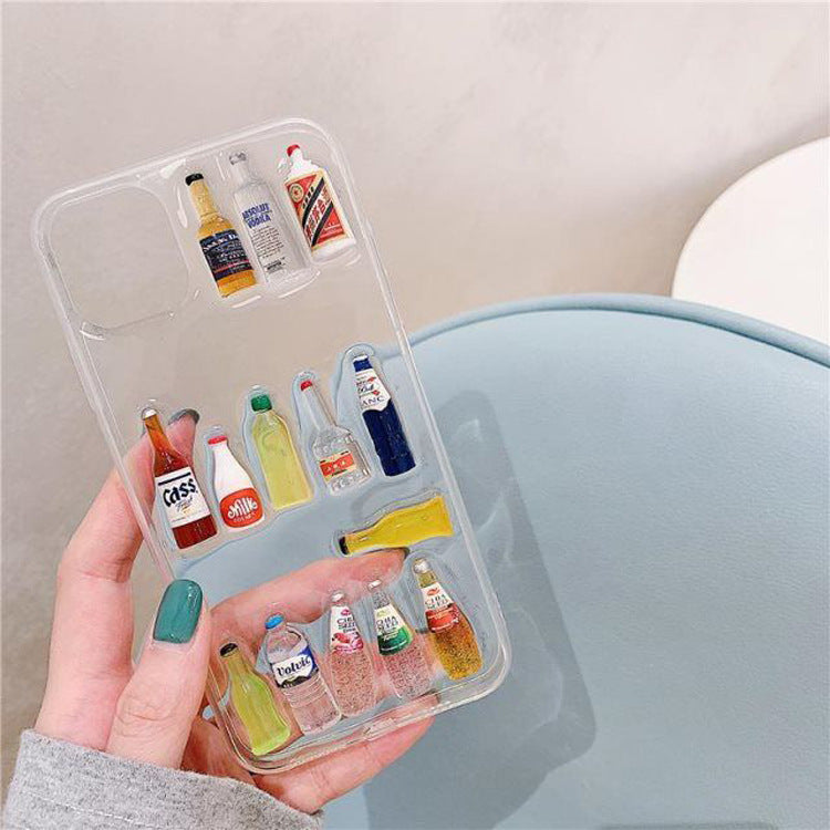 3D Bar Bear Drinks Bottle Phone Case Cover For Apple iPhone 11 Pro X XS Max XR Soft TPU Back Cover for iPhone 7 8 Plus Cute Lovely Clear Case