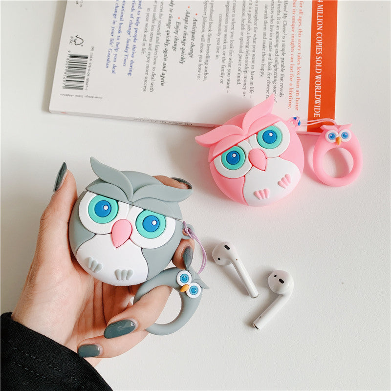 AirPods Cute 3D Cartoon Owl Silicone Case cover For Airpod 1/2