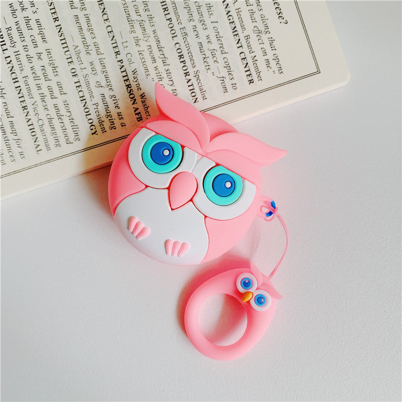 YIGEYI Siliconen AirPods Case – Schattige 3D Cartoon Schnauzer – Compatibel Met AirPods 1 & 2 – Stofdicht & Schokbestendig – Incl. Sleutelhanger