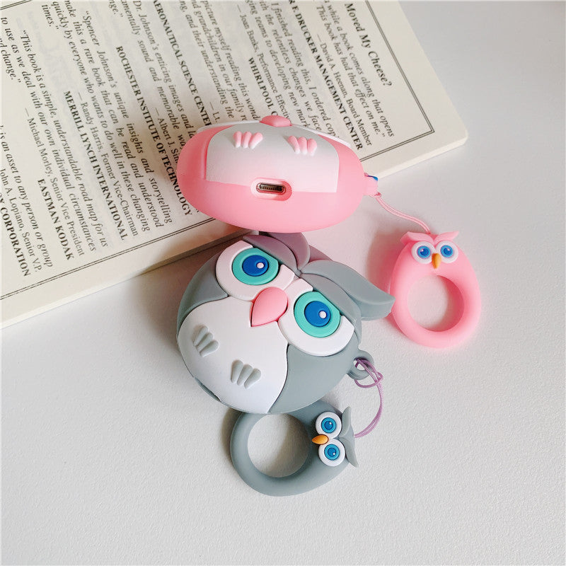 AirPods Cute 3D Cartoon Owl Silicone Case cover For Airpod 1/2