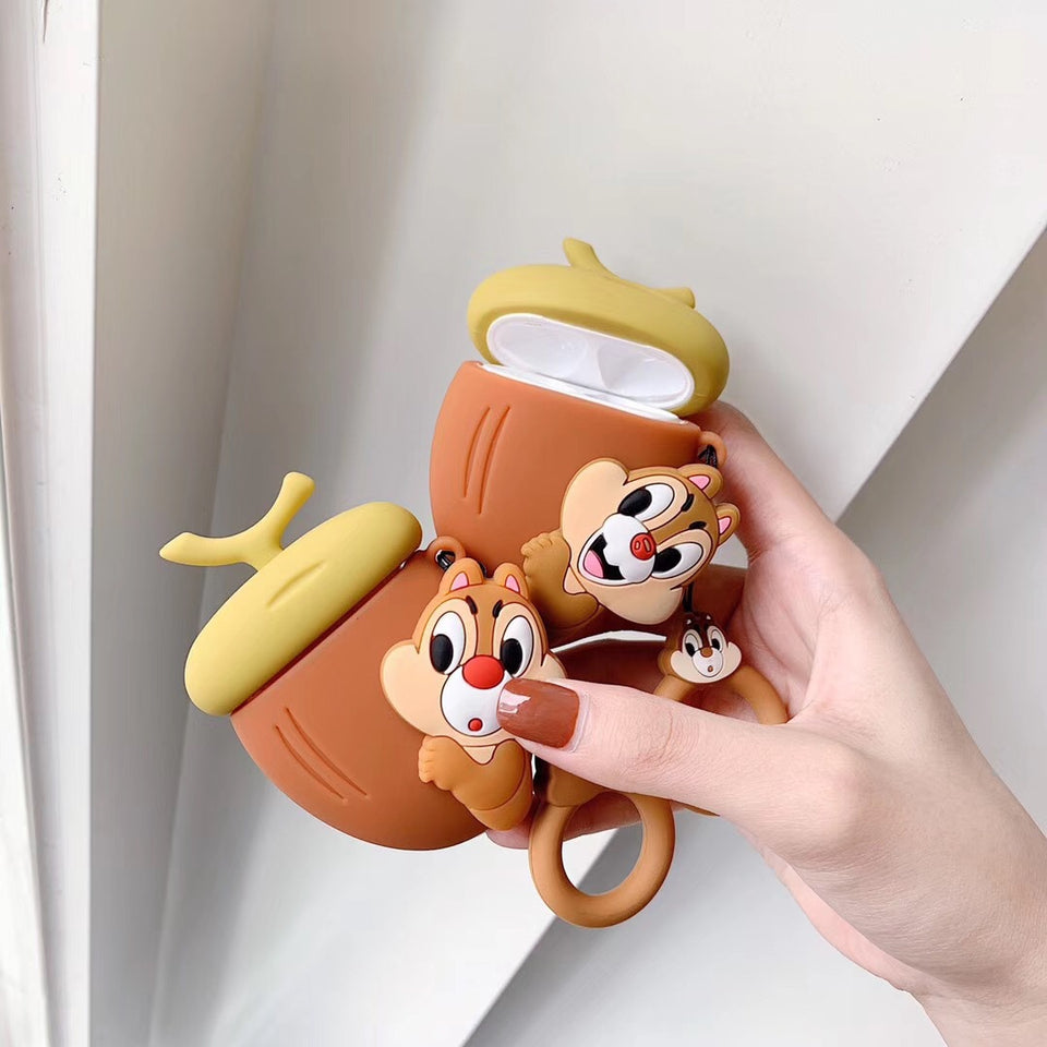 AirPods Cute 3D Cartoon Walnut Squirrel Silicone Case cover For Airpod 1/2