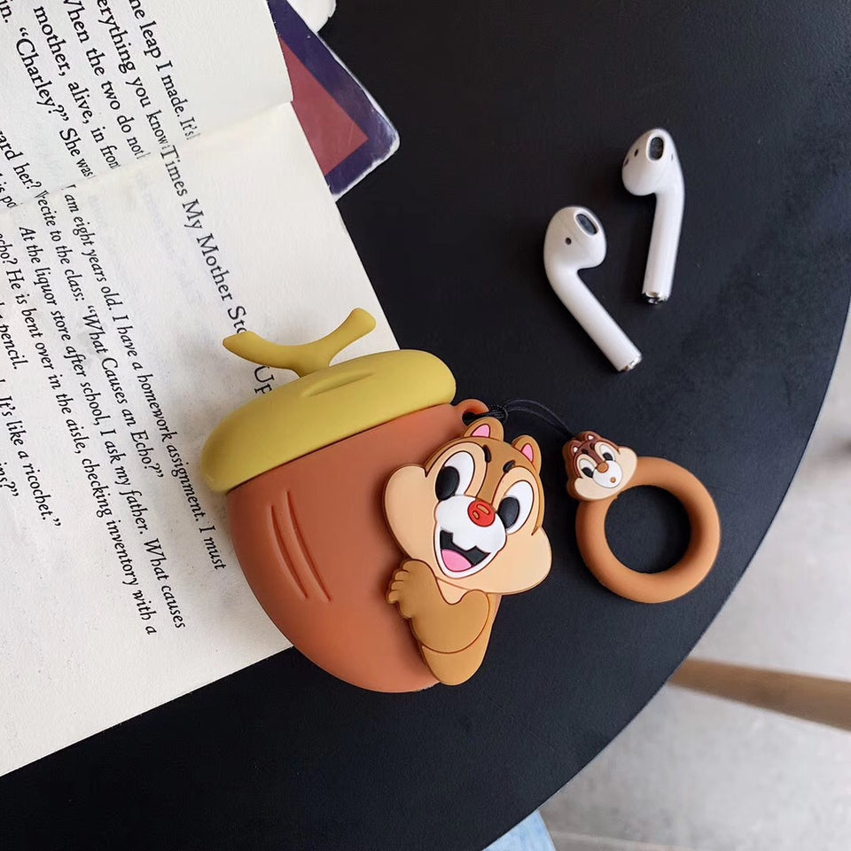 AirPods Cute 3D Cartoon Walnut Squirrel Silicone Case cover For Airpod 1/2