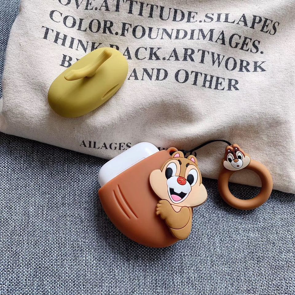 AirPods Cute 3D Cartoon Walnut Squirrel Silicone Case cover For Airpod 1/2