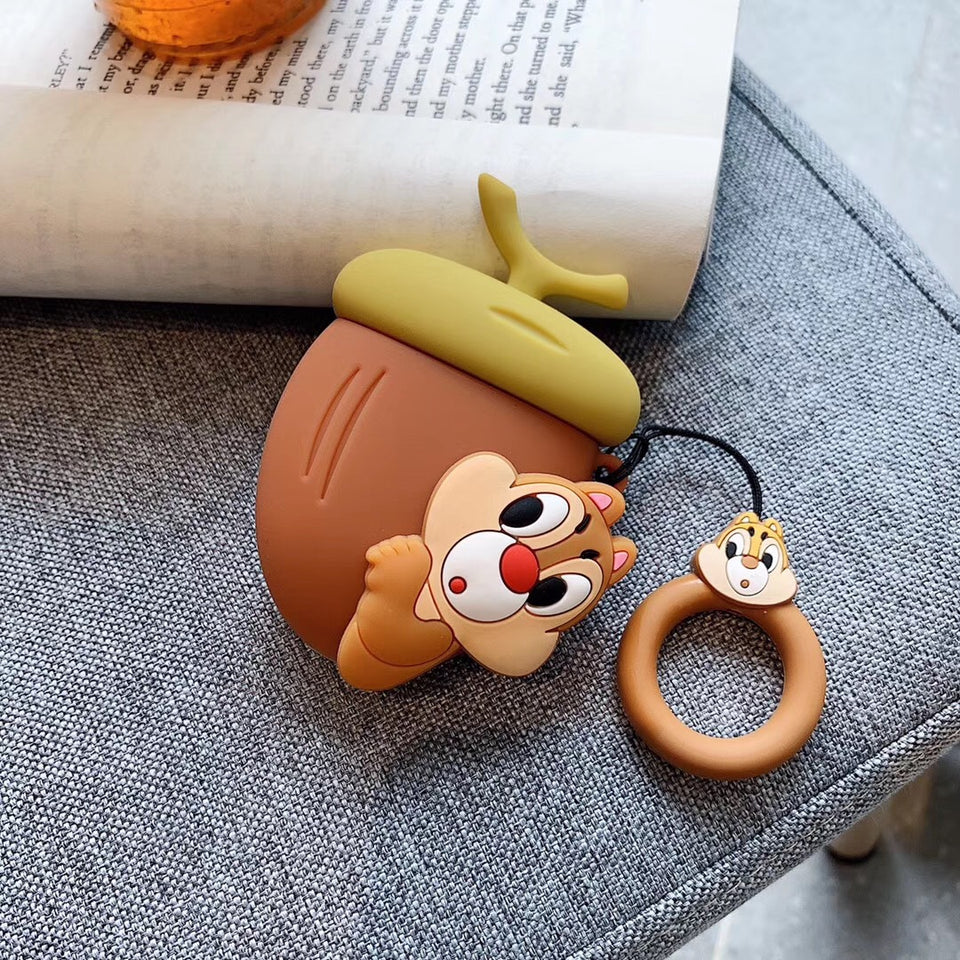 AirPods Cute 3D Cartoon Walnut Squirrel Silicone Case cover For Airpod 1/2