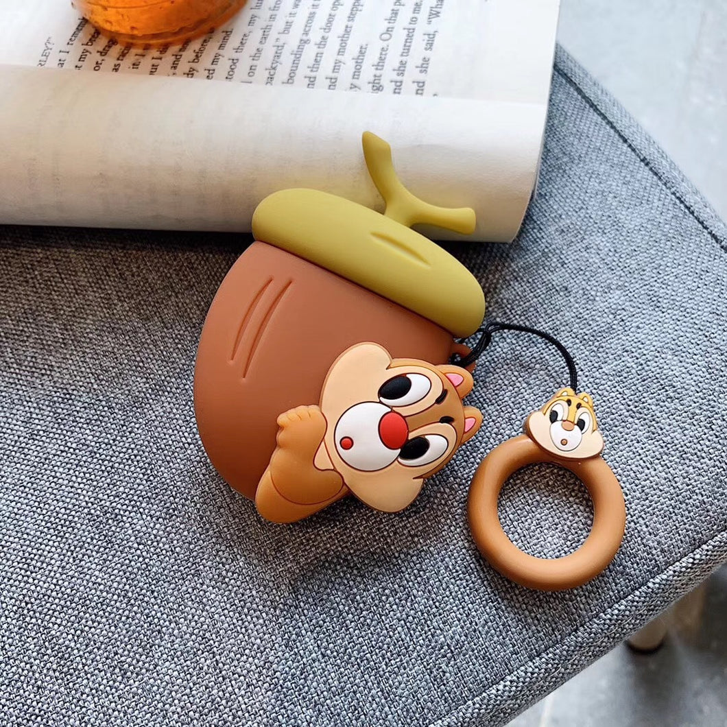 AirPods Cute 3D Cartoon Walnut Squirrel Silicone Case cover For Airpod 1/2