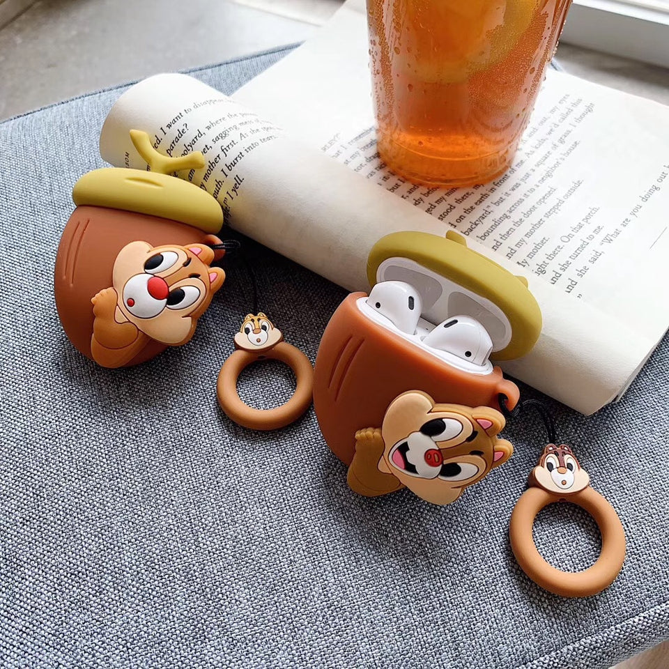 AirPods Cute 3D Cartoon Walnut Squirrel Silicone Case cover For Airpod 1/2