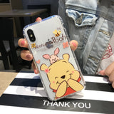 Cute Winnie Bear Phone Case For Apple iPhone 11 Pro X XS Max XR Soft TPU Back Cover for iPhone 7 8 Plus Cute Lovely Clear Case