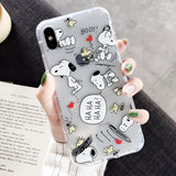 Cartoon Snoopy Phone Case For Apple iPhone 11 Pro X XS Max XR Soft TPU Back Cover for iPhone 7 8 Plus Cute Lovely Clear Case