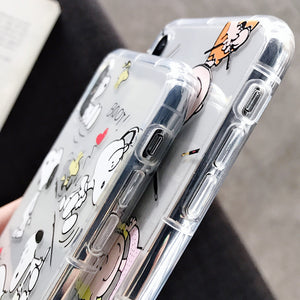Cartoon Snoopy Phone Case For Apple iPhone 11 Pro X XS Max XR Soft TPU Back Cover for iPhone 7 8 Plus Cute Lovely Clear Case