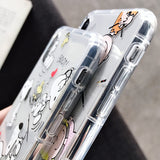 Cartoon Snoopy Phone Case For Apple iPhone 11 Pro X XS Max XR Soft TPU Back Cover for iPhone 7 8 Plus Cute Lovely Clear Case