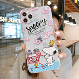 Cartoon Snoopy Phone Case For Apple iPhone 11 Pro X XS Max XR Soft TPU Back Cover for iPhone 7 8 Plus Cute Lovely Clear Case
