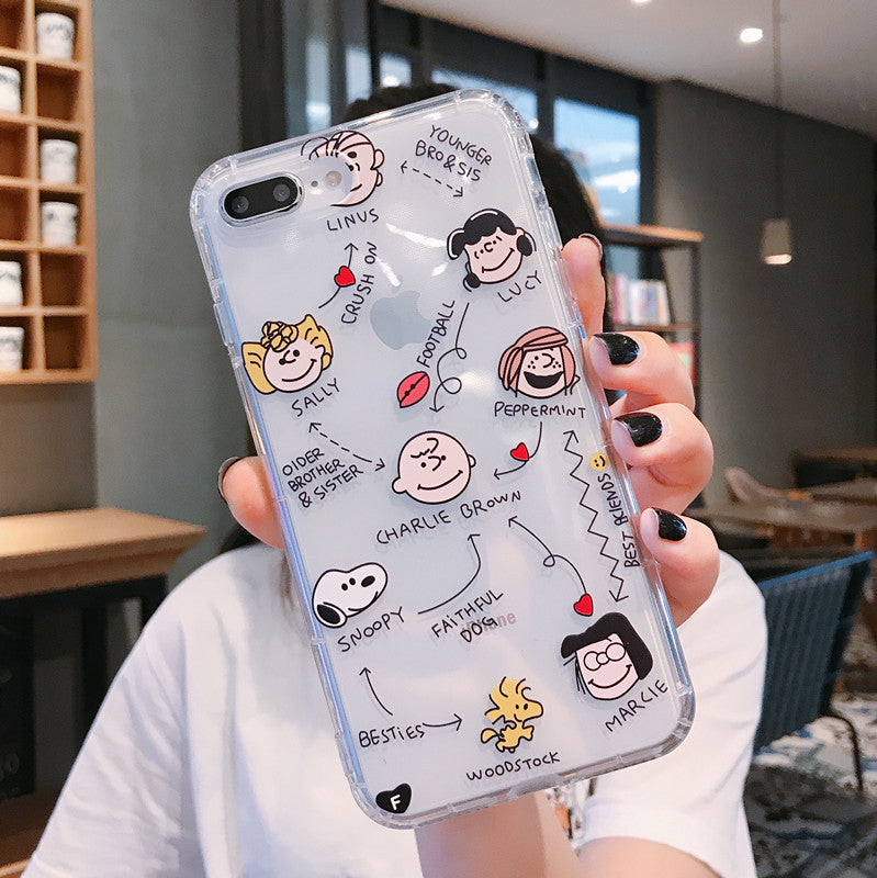 Cartoon Snoopy Charlie Phone Case For Apple iPhone 11 Pro X XS Max XR Soft TPU Back Cover for iPhone 7 8 Plus Cute Lovely Clear Case