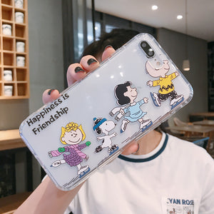 Cartoon Snoopy Charlie Phone Case For Apple iPhone 11 Pro X XS Max XR Soft TPU Back Cover for iPhone 7 8 Plus Cute Lovely Clear Case