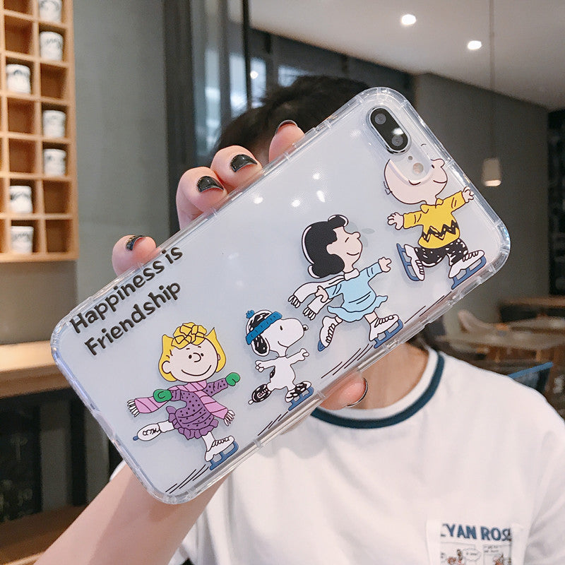 Cartoon Snoopy Charlie Phone Case For Apple iPhone 11 Pro X XS Max XR Soft TPU Back Cover for iPhone 7 8 Plus Cute Lovely Clear Case