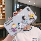 Cartoon Snoopy Charlie Phone Case For Apple iPhone 11 Pro X XS Max XR Soft TPU Back Cover for iPhone 7 8 Plus Cute Lovely Clear Case