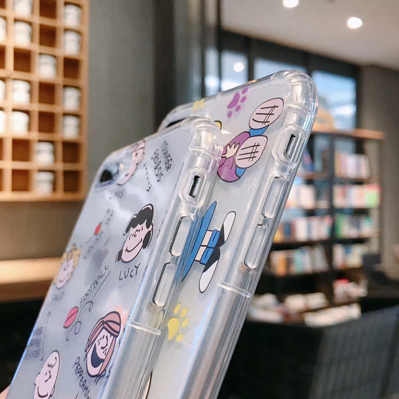 Cartoon Snoopy Charlie Phone Case For Apple iPhone 11 Pro X XS Max XR Soft TPU Back Cover for iPhone 7 8 Plus Cute Lovely Clear Case