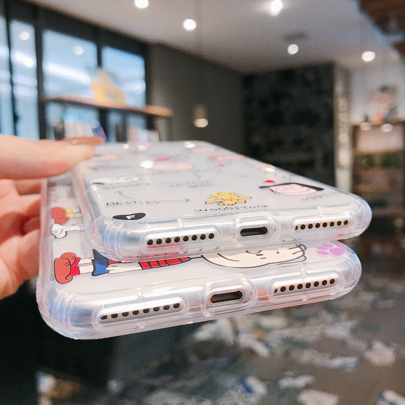 Cartoon Snoopy Charlie Phone Case For Apple iPhone 11 Pro X XS Max XR Soft TPU Back Cover for iPhone 7 8 Plus Cute Lovely Clear Case