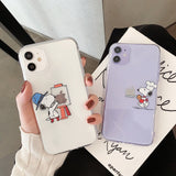 Cartoon Snoopy Phone Case For Apple iPhone 11 Pro X XS Max XR Soft TPU Back Cover for iPhone 7 8 Plus Cute Lovely Clear Case