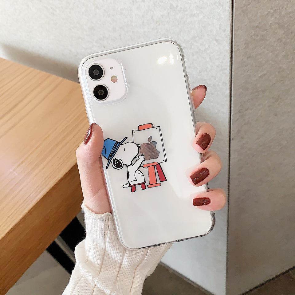 Cartoon Snoopy Phone Case For Apple iPhone 11 Pro X XS Max XR Soft TPU Back Cover for iPhone 7 8 Plus Cute Lovely Clear Case