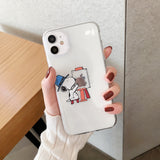 Cartoon Snoopy Phone Case For Apple iPhone 11 Pro X XS Max XR Soft TPU Back Cover for iPhone 7 8 Plus Cute Lovely Clear Case