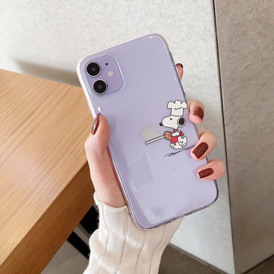 Cartoon Snoopy Phone Case For Apple iPhone 11 Pro X XS Max XR Soft TPU Back Cover for iPhone 7 8 Plus Cute Lovely Clear Case