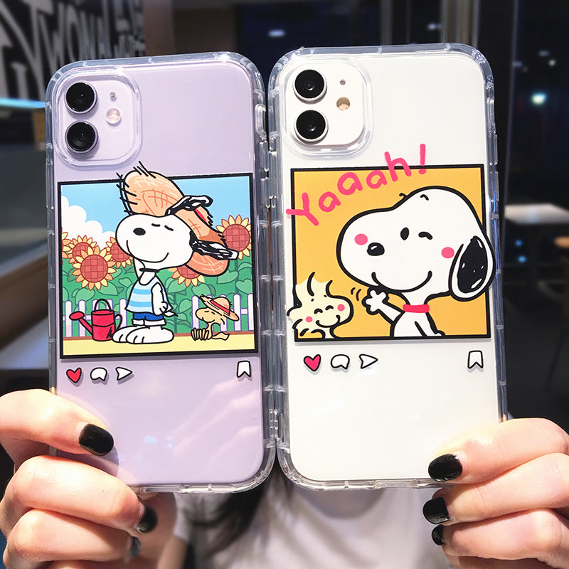 Cartoon Snoopy Phone Case For Apple iPhone 11 Pro X XS Max XR Soft TPU Back Cover for iPhone 7 8 Plus Cute Lovely Clear Case