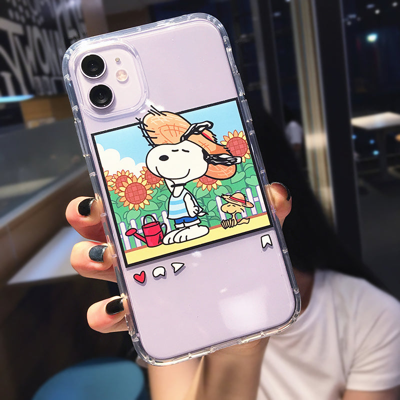Cartoon Snoopy Phone Case For Apple iPhone 11 Pro X XS Max XR Soft TPU Back Cover for iPhone 7 8 Plus Cute Lovely Clear Case