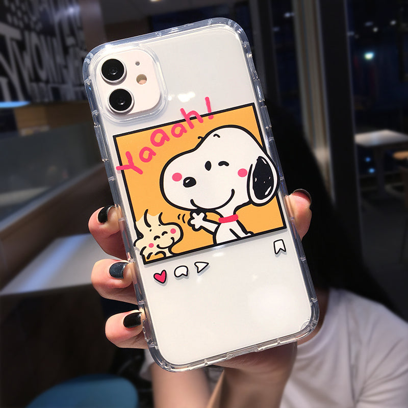 Cartoon Snoopy Phone Case For Apple iPhone 11 Pro X XS Max XR Soft TPU Back Cover for iPhone 7 8 Plus Cute Lovely Clear Case