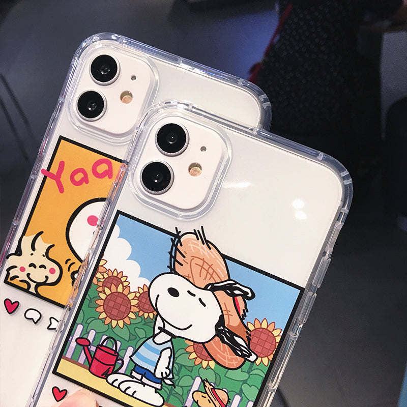 Cartoon Snoopy Phone Case For Apple iPhone 11 Pro X XS Max XR Soft TPU Back Cover for iPhone 7 8 Plus Cute Lovely Clear Case