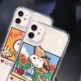 Cartoon Snoopy Phone Case For Apple iPhone 11 Pro X XS Max XR Soft TPU Back Cover for iPhone 7 8 Plus Cute Lovely Clear Case