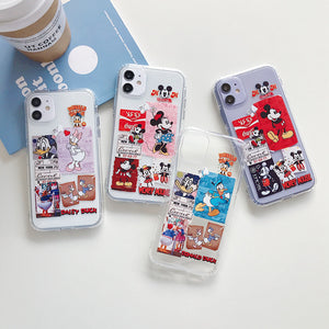 Cartoon Mickey Minnie Phone Case For Apple iPhone 11 Pro X XS Max XR Soft TPU Back Cover for iPhone 7 8 Plus Cute Lovely Clear Case