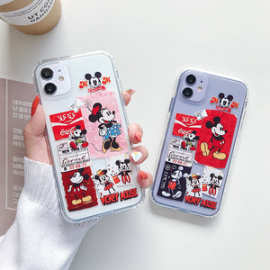 Cartoon Mickey Minnie Phone Case For Apple iPhone 11 Pro X XS Max XR Soft TPU Back Cover for iPhone 7 8 Plus Cute Lovely Clear Case