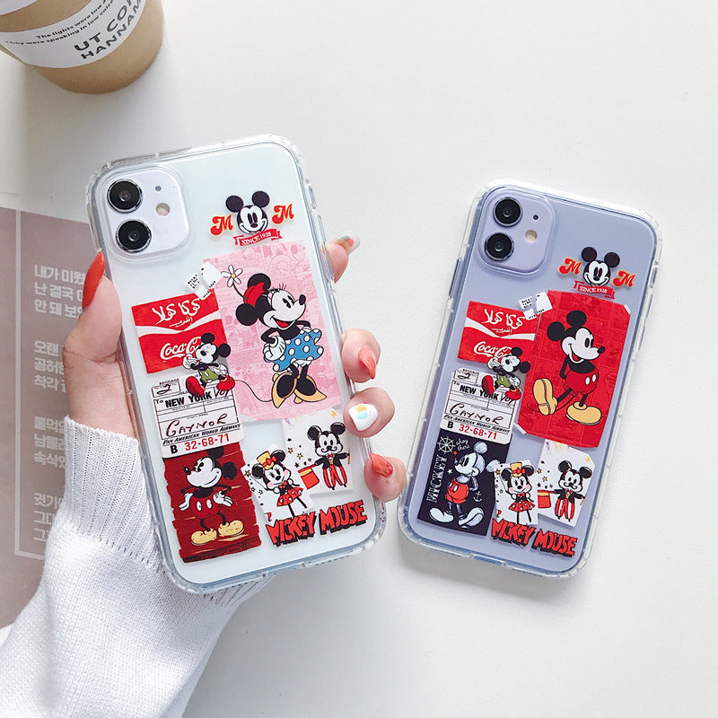 Cartoon Mickey Minnie Phone Case For Apple iPhone 11 Pro X XS Max XR Soft TPU Back Cover for iPhone 7 8 Plus Cute Lovely Clear Case