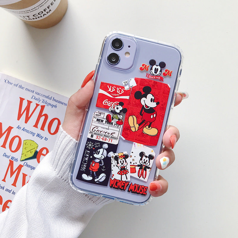 Cartoon Mickey Minnie Phone Case For Apple iPhone 11 Pro X XS Max XR Soft TPU Back Cover for iPhone 7 8 Plus Cute Lovely Clear Case