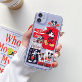 Cartoon Mickey Minnie Phone Case For Apple iPhone 11 Pro X XS Max XR Soft TPU Back Cover for iPhone 7 8 Plus Cute Lovely Clear Case