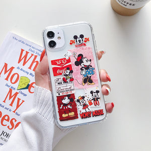 Cartoon Mickey Minnie Phone Case For Apple iPhone 11 Pro X XS Max XR Soft TPU Back Cover for iPhone 7 8 Plus Cute Lovely Clear Case