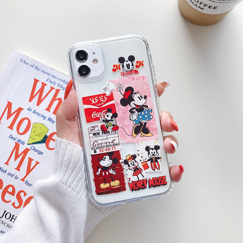 Cartoon Mickey Minnie Phone Case For Apple iPhone 11 Pro X XS Max XR Soft TPU Back Cover for iPhone 7 8 Plus Cute Lovely Clear Case