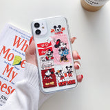 Cartoon Mickey Minnie Phone Case For Apple iPhone 11 Pro X XS Max XR Soft TPU Back Cover for iPhone 7 8 Plus Cute Lovely Clear Case