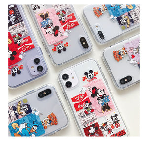 Cartoon Mickey Minnie Phone Case For Apple iPhone 11 Pro X XS Max XR Soft TPU Back Cover for iPhone 7 8 Plus Cute Lovely Clear Case
