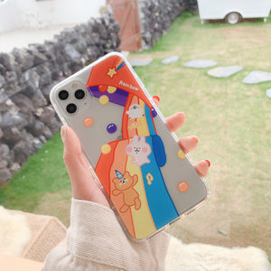Cartoon Phone Case For Apple iPhone 11 Pro X XS Max XR Soft TPU Back Cover for iPhone 7 8 Plus Cute Lovely Clear Case