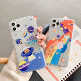 Cartoon Phone Case For Apple iPhone 11 Pro X XS Max XR Soft TPU Back Cover for iPhone 7 8 Plus Cute Lovely Clear Case