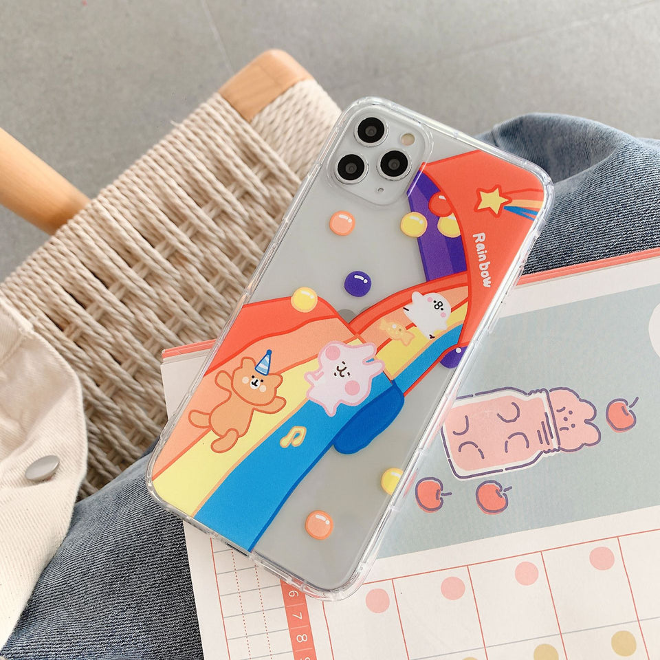 Cartoon Phone Case For Apple iPhone 11 Pro X XS Max XR Soft TPU Back Cover for iPhone 7 8 Plus Cute Lovely Clear Case